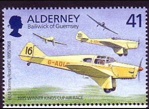 Alderney Mi.Nr. 86 Jagd- und Sportflieger, 100. Geb. Tommy Rose (41)