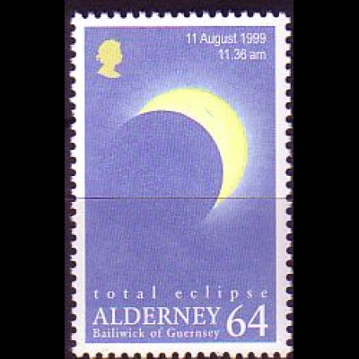 Alderney Mi.Nr. 136 Sonnenfinsternis Alderney 11.8.89, 11.36 Uhr (64)