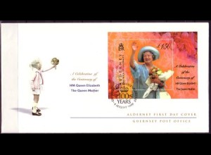 Alderney Mi.Nr. Block 8 100. Geburtstag von Königinmutter Elisabeth