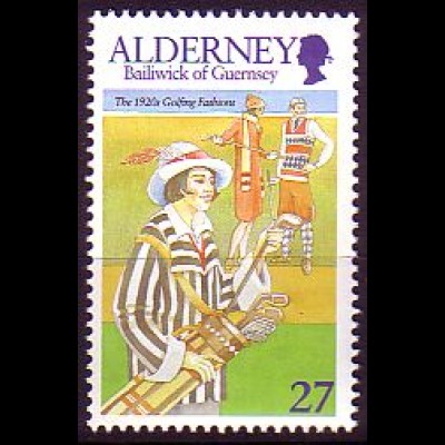 Alderney Mi.Nr. 174 Golfmode um 1920 (27)
