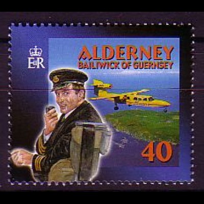 Alderney Mi.Nr. 202 A Flugzeug (gez. 14 1/4:14 1/2) (40)