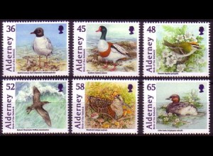 Alderney Mi.Nr. 409-414 Einheimische Vögel (6 Werte)