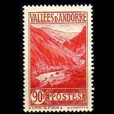 Andorra frz. Mi.Nr. 38 Freim. Schlucht von St. Julià (90)