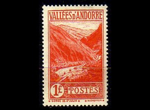 Andorra frz. Mi.Nr. 69 Freim. Schlucht von St. Julià rot (1 Fr)