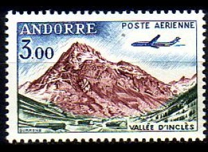 Andorra frz. Mi.Nr. 176 Freim. Flugzeug über Tal von Inclès (3)