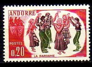 Andorra frz. Mi.Nr. 179 Volkstanzgruppe beim Sardana Tanz (0,20)