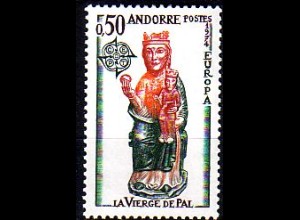 Andorra frz. Mi.Nr. 258 Europa 74 Skulpturen, Madonna von Pal (0,50)