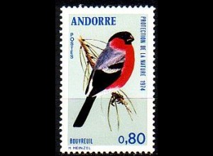 Andorra frz. Mi.Nr. 262 Naturschutz, Dompfaff (0,80)