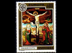 Andorra frz. Mi.Nr. 264 Europa 75, Gemälde Maria und Magdalena am Kreuz (0,80)