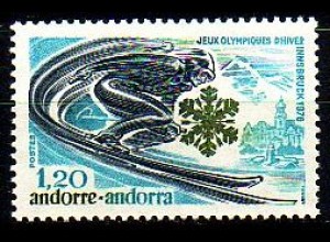 Andorra frz. Mi.Nr. 272 Olympia Innsbruck, Skiabfahrtslauf (1,20)