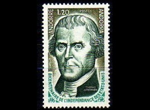 Andorra frz. Mi.Nr. 276 200 Jahre Unabhängigkeit der USA, Jefferson (1,20)