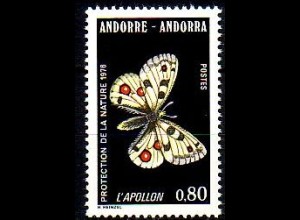 Andorra frz. Mi.Nr. 279 Naturschutz, Apollofalter (0,80)