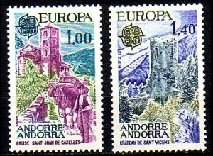 Andorra frz. Mi.Nr. 282-283 Europa 77, Landschaften (2 Werte)
