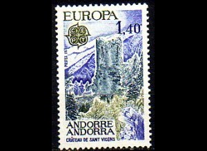 Andorra frz. Mi.Nr. 283 Europa 77, Burgruine St. Vincenc (1,40)