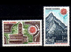 Andorra frz. Mi.Nr. 290-91 Europa 78, Baudenkmäler (2 Werte)