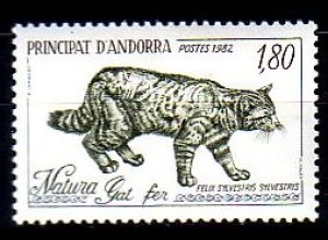 Andorra frz. Mi.Nr. 327 Naturschutz, Wildkatze (1,80)