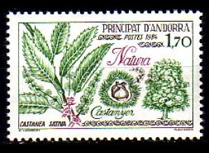 Andorra frz. Mi.Nr. 352 Naturschutz, Edelkastanie (1,70)