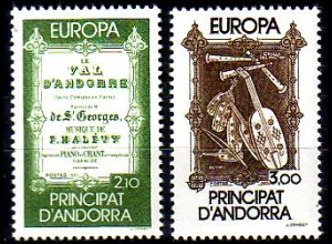 Andorra frz. Mi.Nr. 360-61 Europa 85, Europ. Jahr der Musik (2 Werte)