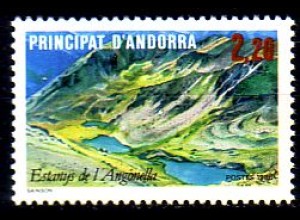Andorra frz. Mi.Nr. 372 Tourismus, Angonella Seen (2,20)