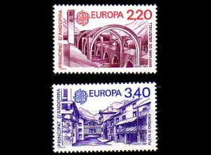 Andorra frz. Mi.Nr. 379-80 Europa 87, Moderne Architektur (2 Werte)