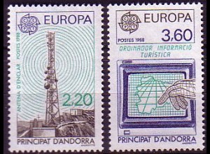 Andorra frz. Mi.Nr. 390-91 Europa 88, Transport-, Kommunikationsmittel (2 Werte)