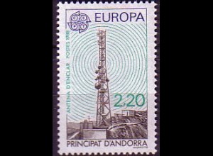 Andorra frz. Mi.Nr. 390 Europa 88, Funkturm von Enclar (2,20)