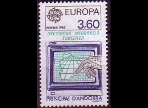 Andorra frz. Mi.Nr. 391 Europa 88, Computer für Touristeninformation (3,60)