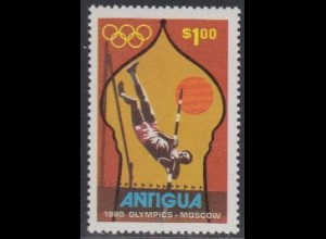 Antigua Mi.Nr. 560 Olymp. Sommerspiele Moskau, Stabhochsprung (1)