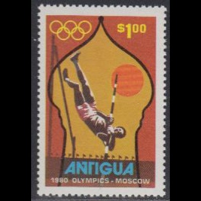 Antigua Mi.Nr. 560 Olymp. Sommerspiele Moskau, Stabhochsprung (1)