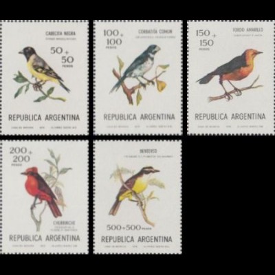 Argentinien Mi.Nr. 1347-51 Ausstellung ARGENTINA '78, Vögel (5 Werte)