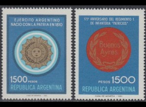 Argentinien Mi.Nr. 1532-33 175Jahre Infanterieregiment Nr. 1 (2 Werte)