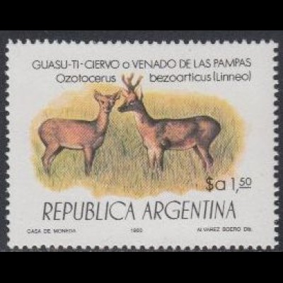 Argentinien Mi.Nr. 1632 Geschützte Tiere, Pampashirsch (1,50)