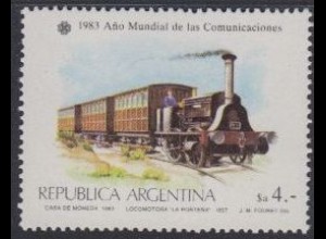 Argentinien Mi.Nr. 1660 Weltkommunikationsjahr, Eisenbahn (4)