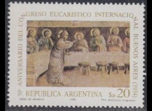 Argentinien Mi.Nr. 1711 Eucharistischen Kongreßes 1934, Gemälde Abendmahl (20)