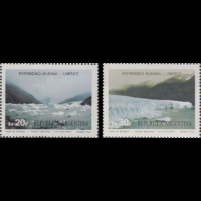 Argentinien Mi.Nr. 1717-18 Welterbe, Nationalpark Los Glaciares (2 Werte)