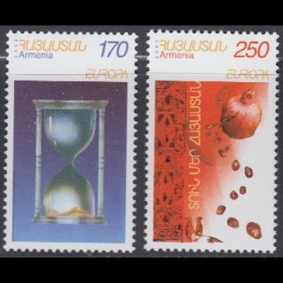 Armenien Mi.Nr. 477-78 Europa 03, Plakatkunst, Ornamente, Granatäpfel (2 Werte)