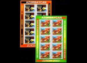 Aserbaidschan Mi.Nr. Klbg.543-44A Europa 2003, Plakatkunst (m. 10x543-44A)