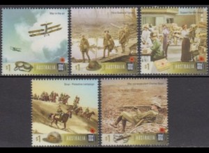Australien MiNr. 4615-19 1.Weltkrieg, Das Jahr 1917 (5 Werte)