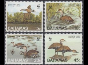 Bahamas Mi.Nr. 672-75 Naturschutz, Kubapfeifgans (4 Werte)