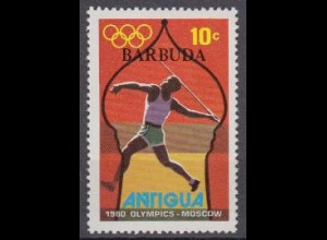 Barbuda Mi.Nr. 474 Olymp. Sommerspiele Moskau, Speerwerfen (10)