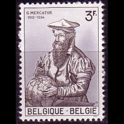 Belgien Mi.Nr. 1273 450. Geb. Gerard De Kremer (Mercator), Kartograph (3Fr)