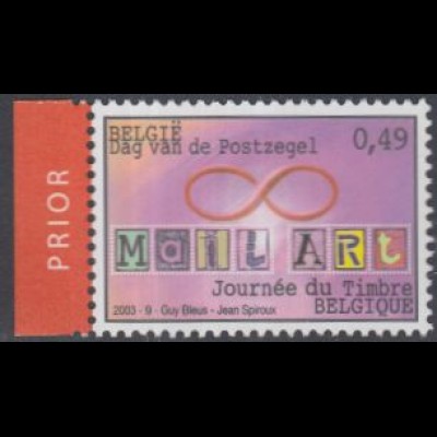 Belgien Mi.Nr. 3221 Tag der Briefmarke, Mail Art Network (0,49)