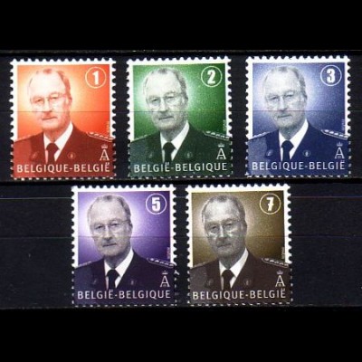 Belgien Mi.Nr. 3733-37 Freim. König Albert II. (5 Werte)