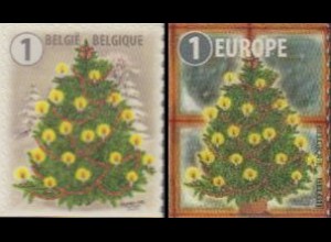 Belgien MiNr. 4788-89Du Weihnachten, Christbaum, skl (2 Werte)