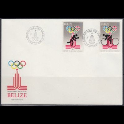 Belize Mi.Nr. 438+439 Olymp. Sommerspiele Moskau, Boxen + Radfahren (2 Werte)