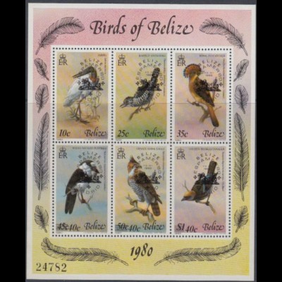 Belize Mi.Nr. Block 22 Vögel, Briefmarkenausstellg. ESPAMER '80 Madrid 