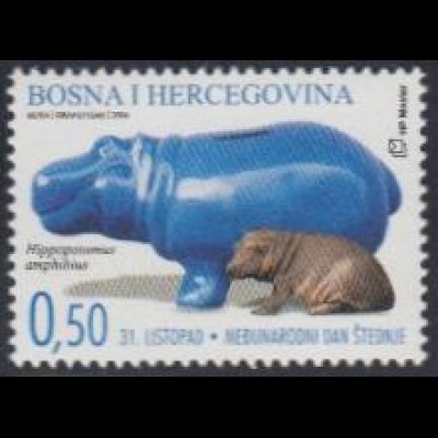 Bosnien-Herz.Kroat. Mi.Nr. 138 Weltspartag, Flusspferd (0,50)