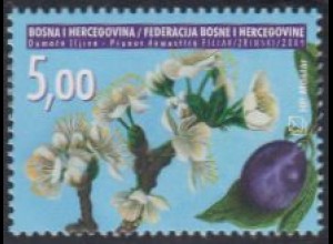 Bosnien-Herz.Kroat. Mi.Nr. 273 Flora, Pflaume, Blüten und Frucht (5,00)
