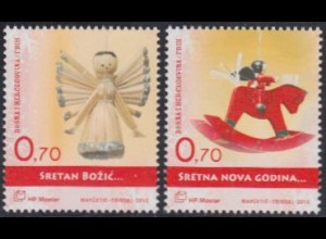 Bosnien-Herz.Kroat. Mi.Nr. 306-07 Weihnachten und Neujahr (2 Werte)
