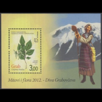 Bosnien-Herz.Kroat. Mi.Nr. Block 27 Mythen+Flora, Diva Grabovceva und Hainbuche